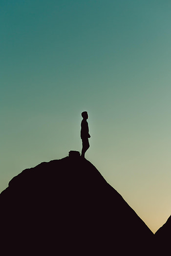 Twilight, Mountain, Dark, Silhouette, Dusk, Loneliness HD phone wallpaper
