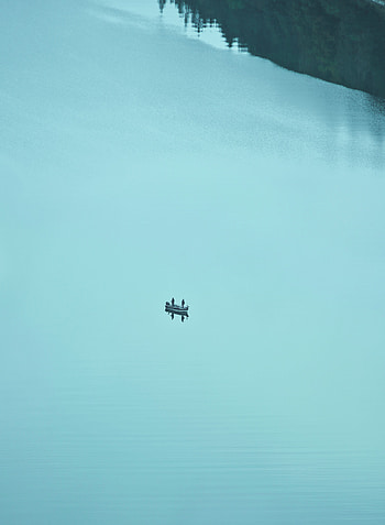 Lake, Minimalism, Silence, Boat HD phone wallpaper