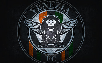 Venezia FC, Italian football team, white background, Venezia FC logo, grunge art, Serie А, Ascoli, football, Italy, Venezia FC emblem HD wallpaper