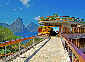 Romantic Dining, restaurant, st lucia, pier, view, ocean HD wallpaper