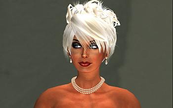 Beautiful Lady, manipulation , 3d, perls, white hair, sweet face, girl, woman HD wallpaper