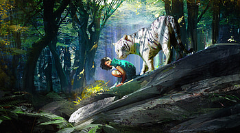 Tiger With Master , tiger, artist, artwork, digital-art, artstation HD wallpaper