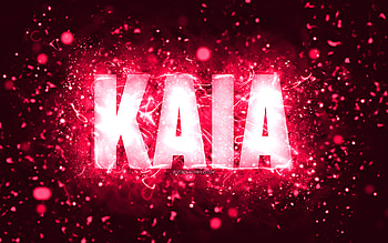 Happy Birtay Kaia, , pink neon lights, Kaia name, creative, Kaia Happy Birtay, Kaia Birtay, popular american female names, with Kaia name, Kaia HD wallpaper