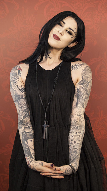 Kat von D, tattooed, beauty HD phone wallpaper