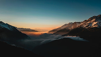 Mountain range, Sunsets HD wallpaper