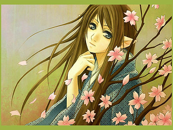 Fairy elf and flowers, fairy elf, fantasy HD wallpaper
