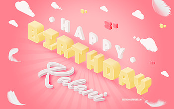 Happy Birtay Kalani, 3d Art, Birtay 3d Background, Kalani, Pink Background, Happy Kalani birtay, 3d Letters, Kalani Birtay, Creative Birtay Background HD wallpaper