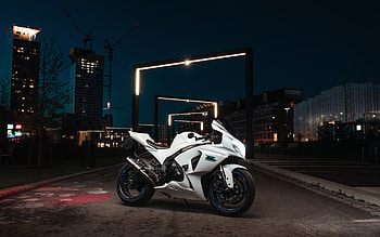 2022, Suzuki GSX-R1000, , side view, exterior, white GSX-R1000, japanese sportbikes, Suzuki HD wallpaper