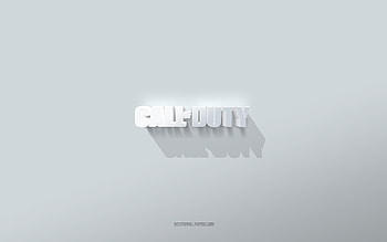 Call of Duty logo, white background, Call of Duty 3d logo, 3d art, Call of Duty, 3d Call of Duty emblem, creative art, Call of Duty emblem HD wallpaper