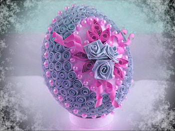 For all the lovely Nexus family, rose egg, happy easter, clouds, easter, gift, blue and pink HD wallpaper