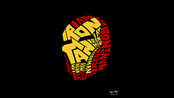 Iron man, typography, artwork, minimal HD wallpaper