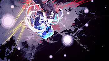 Black rock shooter, sexy, blue eyes, cute, girl, long hair, anime, twintails, white hair, gun HD wallpaper