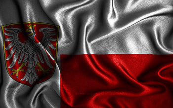 Frankfurt flag, , silk wavy flags, german cities, Flag of Frankfurt, fabric flags, Day of Frankfurt, 3D art, Frankfurt, Europe, cities of Germany, Frankfurt 3D flag, Germany HD wallpaper