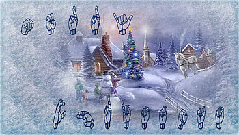 ASL Christmas, Sign Language, ASL, Christmas, Snow, Merry Christmas, Christmas Scene, Christmas Art, Finger Spelling HD wallpaper