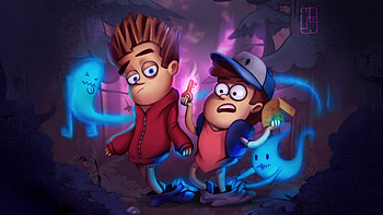 Ghostly Mischief In Neon Nights, ghost, boy, friends, artist, artwork, art, digital-art, artstation HD wallpaper