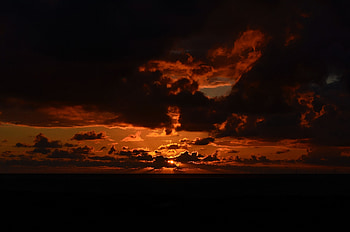 Sunset, Sky, Night, Clouds, Dark HD wallpaper