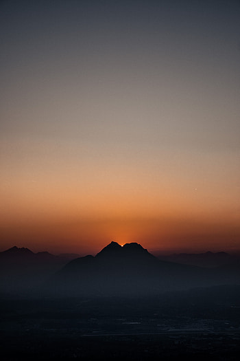 Nature, Sunset, Mountains, Twilight, Dark, Fog, Dusk HD phone wallpaper