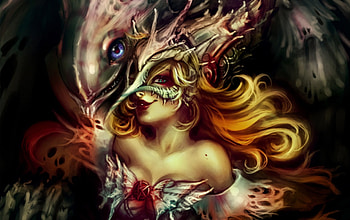 Fantasy girl, girl, abstract, mask, fantasy HD wallpaper