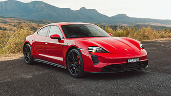 Red, Porsche, Taycan, GTS, 2022 3 Cars HD wallpaper