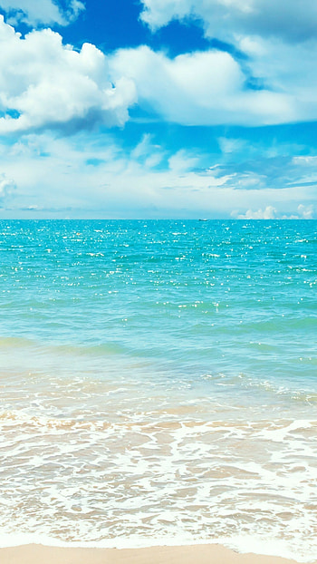 Shore beach clouds, Oceanic view, Vibrant sky, Stunning colors HD phone wallpaper