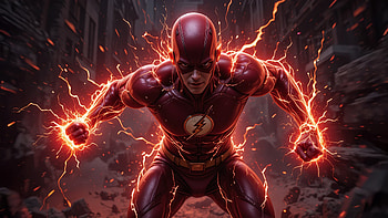 Flash Burning Gaze, flash, superheroes, artwork, art, digital-art, ai, deviantart HD wallpaper