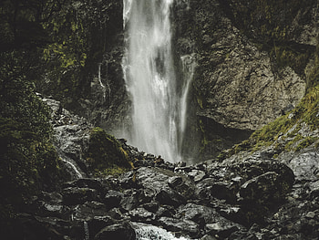 Nature, Stones, Waterfall, Flow HD wallpaper