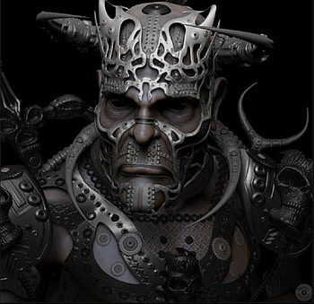 Warrior, horns, fantasy, armour, skull, character HD wallpaper