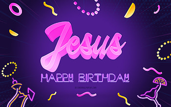 Happy Birtay Jesus, , Purple Party Background, Jesus, creative art, Happy Jesus birtay, Jesus name, Jesus Birtay, Birtay Party Background HD wallpaper
