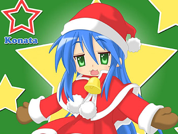 Santa Konata, lucky star, anime, christmas, x-mas, konata, santa HD wallpaper