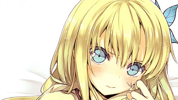 Boku wa Tomodachi ga Sukunai, blue, girl, blond, anime HD wallpaper