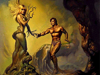 daphne and apollo 1989, fiction, fantasy, art, drawing HD wallpaper