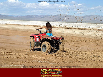 Babe on ATV, motorcycle, sexy, bikini, woman HD wallpaper