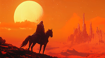 Space Knight: A Stunning Sci-Fi, Sci Fi, rider, horse HD wallpaper