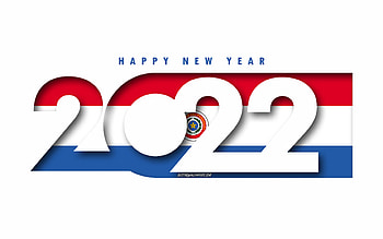 Happy New Year 2022 Paraguay, white background, Paraguay 2022, Paraguay 2022 New Year, 2022 concepts, Paraguay, Flag of Paraguay HD wallpaper