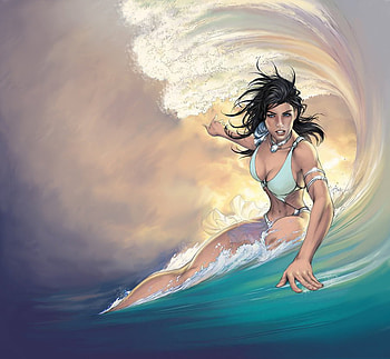 queen of the sea, sea, abstract, fantasy, , girl, beauty HD wallpaper