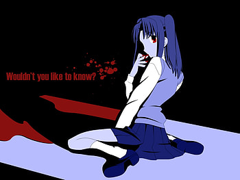 Wouldn't you like to know ??, satsuki, yumizuka, shadow, uniform, red eyes, girl, vampire, anime, game, tsukihime, school, blood HD wallpaper