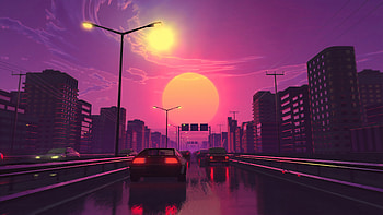 The Magical Drive , artist, artwork, digital-art, retrowave HD wallpaper