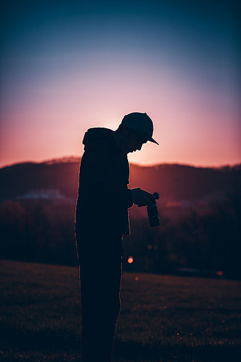 Sunset, Twilight, Dark, Silhouette, Dusk, Evening, grapher HD phone wallpaper