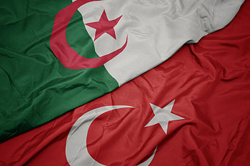 Algeria and Turkey flags, Algeria HD wallpaper