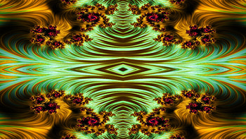 Trippy Psychedelic Fractal, trippy, psychedelic, aesthetic, green, orange (Color), Abstract, fractal, abstract green HD wallpaper