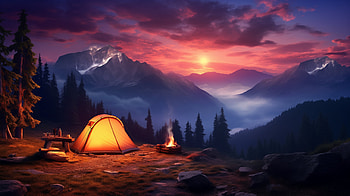 Mountain Camping Bonfire, bonfire, mountain, graphy, camping HD wallpaper