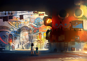 Me And Brother Alone , artist, artwork, digital-art, artstation HD wallpaper