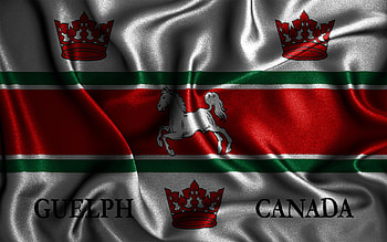 Guelph flag, , silk wavy flags, canadian cities, Day of Guelph, Flag of Guelph, fabric flags, 3D art, Guelph, cities of Canada, Guelph 3D flag HD wallpaper