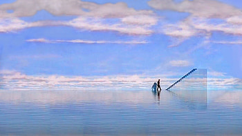 The Truman Show, Unique visual style, Artistic skies, Rhythmic space HD wallpaper