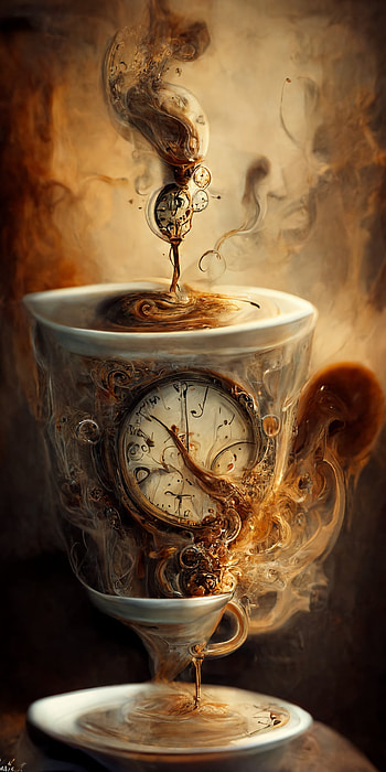 Coffee of Time, serveware, porcelain, trippy HD phone wallpaper