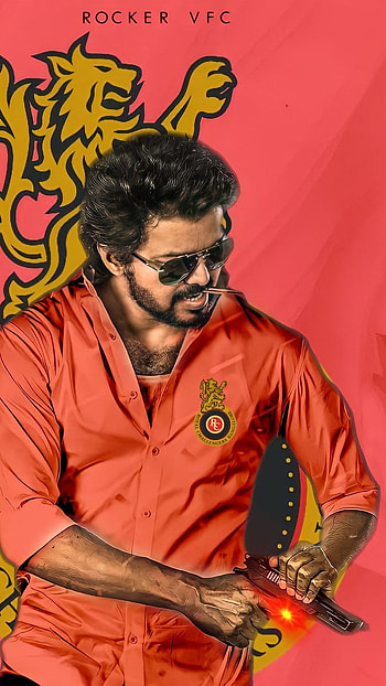 Beast Vijay, Red Background HD phone wallpaper