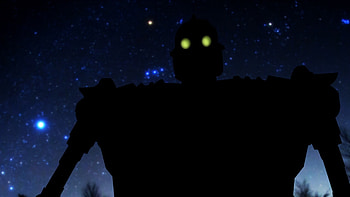 Digital Art, Alternative Art, Robot, Stars, The Iron Giant, Glowing Eyes. Details HD wallpaper