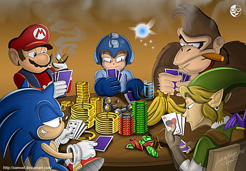 Gaming Poker, sonic, mario, donkey kong, megaman, link HD wallpaper