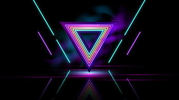 Triangles Neon Colors , triangle, abstract, artist, artwork, digital-art HD wallpaper