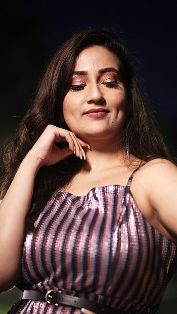 Manjusha, telugu actress, anchor HD phone wallpaper